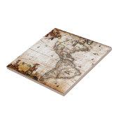 Oude Antiek kaart Noord- en Zuid-Amerika Tegeltje (Zijkant)