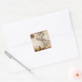 Oude Antiek kaart Noord- en Zuid-Amerika Vierkante Sticker (Envelop)