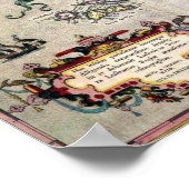 Oude Antiek kaart van de Azoren vanaf 1584 - Repli Poster (Hoek)