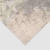 Oude  Antiek kaart van de grote stad Tissuepapier (Detail)