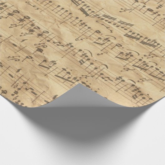 Oude Antiek Muziekblad-5 Cadeaupapier (Hoek)