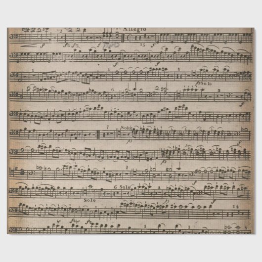 Oude  Antiek Muziekblad-6 Cadeaupapier (Vlak)