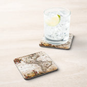 Oude Antiek Noord- & Zuid-Amerika Kaart Lithografi Bier Onderzetter (Rechterzijde)