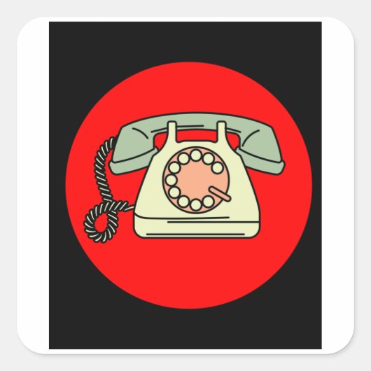 Oude Antiek Retrofonen Vierkante Sticker (Voorkant)