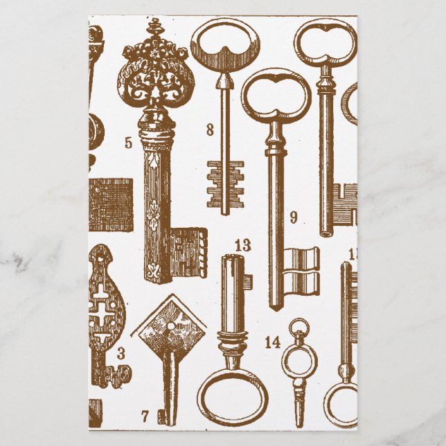  Oude Antiek sleutelset met fashioned (Voorkant)