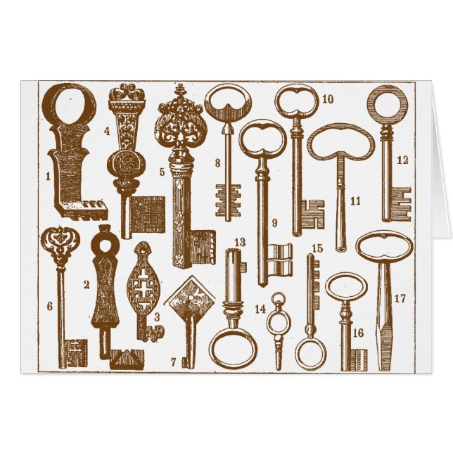  Oude Antiek sleutelset met fashioned (Voorkant Horizontaal)
