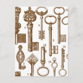  Oude Antiek sleutelset met fashioned Briefkaart (Voorkant)