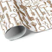 Oude Antiek sleutelset met fashioned Cadeaupapier (Rol Hoek)