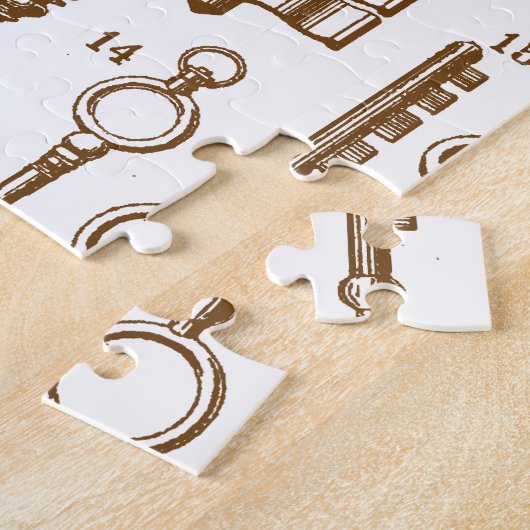  Oude Antiek sleutelset met fashioned Legpuzzel (Zijkant)