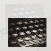Oude Antiek typemachine — Black White Briefkaart (Voorkant / Achterkant)