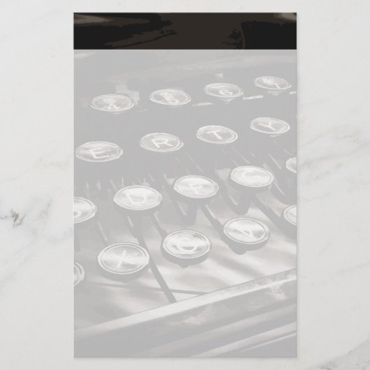 Oude Antiek typemachine — Black White Briefpapier (Voorkant)