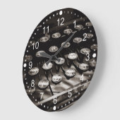 Oude Antiek typemachine — Black White Grote Klok (Hoek)