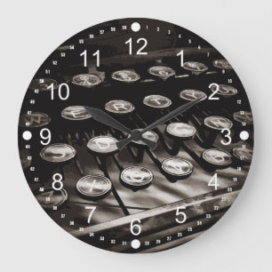 Oude Antiek typemachine — Black White Grote Klok