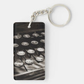 Oude Antiek typemachine — Black White Sleutelhanger (achterkant)