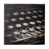 Oude Antiek typemachine — Black White Tegeltje (Voorkant)