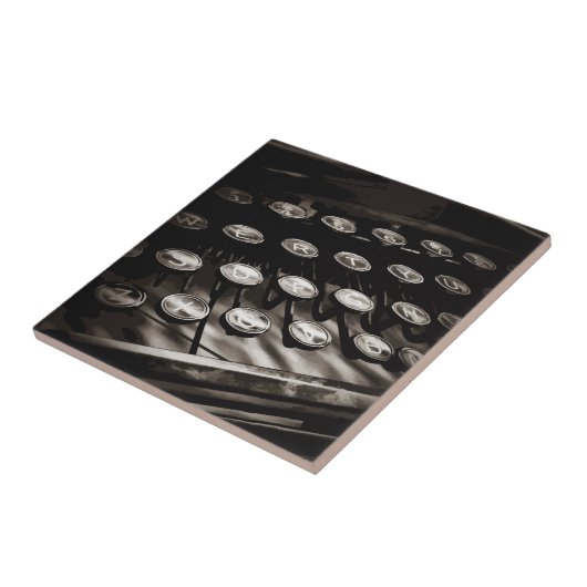 Oude Antiek typemachine — Black White Tegeltje (Zijkant)