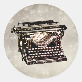 Oude Antiek  typemachine, verzamelbaar Ronde Sticker