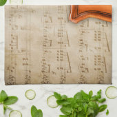 Oude Antiek Violin Kitchen Towel Theedoek (Gevouwen)