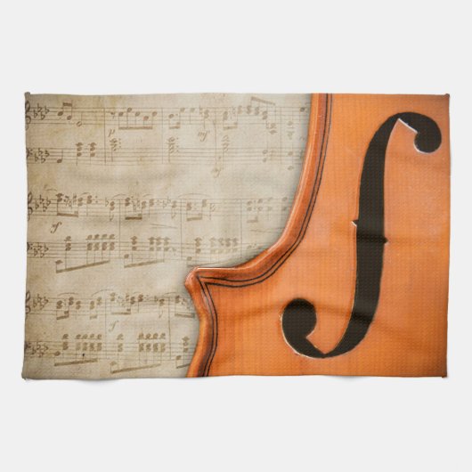 Oude Antiek Violin Kitchen Towel Theedoek (Horizontaal)