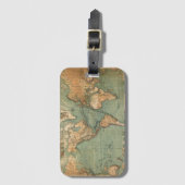 Oude Antiek Wereldkaart Bagagelabel (Voorkant (verticaal))