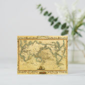 Oude Antiek Wereldkaart Briefkaart (Staand voorkant)