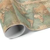  Oude Antiek Wereldkaart Cadeaupapier (Rol Hoek)