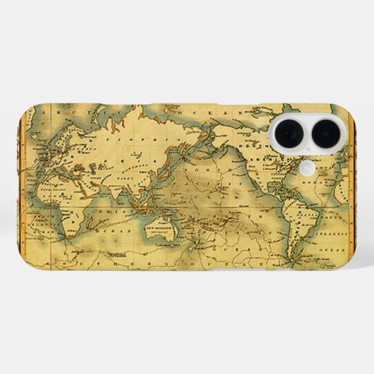 Oude Antiek Wereldkaart Case-Mate iPhone Case (Achterkant (horizontaal))