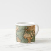 Oude Antiek Wereldkaart Espresso Kop (Voorkant rechts)