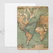  Oude Antiek Wereldkaart Feestdagenkaart (Voorkant / Achterkant)