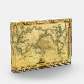 Oude Antiek Wereldkaart Fotoblokken (Links)