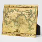 Oude Antiek Wereldkaart Fotoplaat (Zijkant)