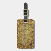 Oude Antiek  Wereldkaart geïllustreerd Bagagelabel (Voorkant verticaal)