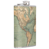 Oude Antiek Wereldkaart Heupfles (Rechts)