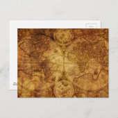 Oude Antiek Wereldkaart Historisch Briefkaart (Voorkant / Achterkant)