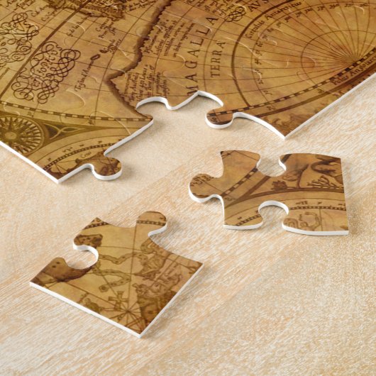 Oude Antiek Wereldkaart Historisch Legpuzzel (Zijkant)