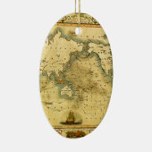 Oude Antiek Wereldkaart Keramisch Ornament (Rechts)