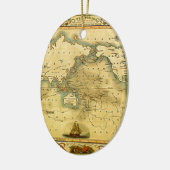 Oude Antiek Wereldkaart Keramisch Ornament (Links)