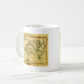 Oude Antiek Wereldkaart Koffiemok (Voorkant links)