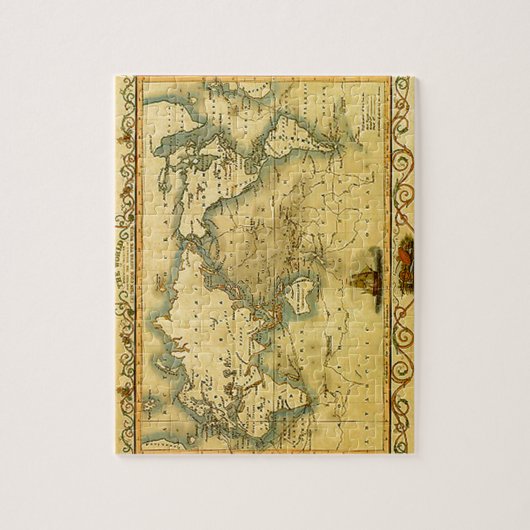 Oude Antiek Wereldkaart Legpuzzel (Verticaal)