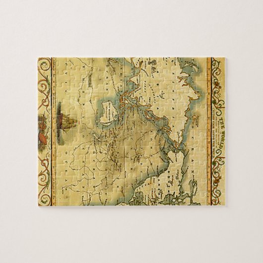 Oude Antiek Wereldkaart Legpuzzel (Horizontaal)