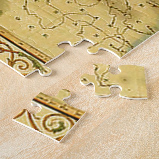 Oude Antiek Wereldkaart Legpuzzel (Zijkant)