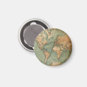 Oude Antiek Wereldkaart Magneet (Voorkant / Achterkant)