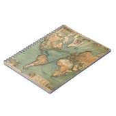 Oude Antiek Wereldkaart Notitieboek (Linkerzijde)