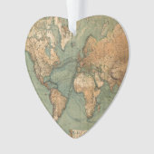  Oude Antiek Wereldkaart Ornament (voorkant)