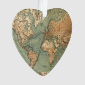  Oude Antiek Wereldkaart Ornament (voorkant)