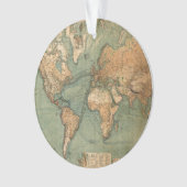 Oude Antiek Wereldkaart Ornament (voorkant)
