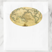 Oude Antiek Wereldkaart Ovale Sticker (Tas)