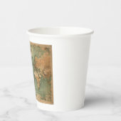  Oude Antiek Wereldkaart Papieren Bekers (Links)