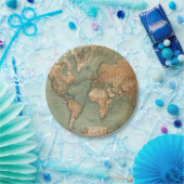  Oude Antiek Wereldkaart Papieren Bordje (Feest)