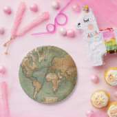  Oude Antiek Wereldkaart Papieren Bordje (Feest)